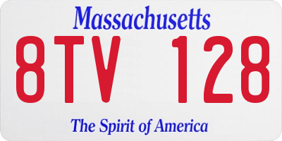 MA license plate 8TV128