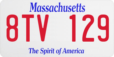 MA license plate 8TV129