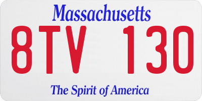 MA license plate 8TV130