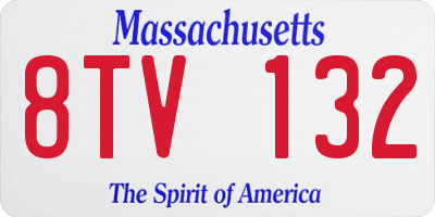 MA license plate 8TV132