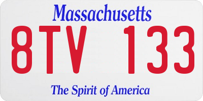 MA license plate 8TV133