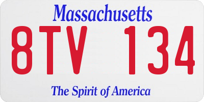 MA license plate 8TV134