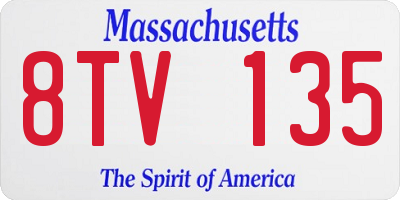 MA license plate 8TV135