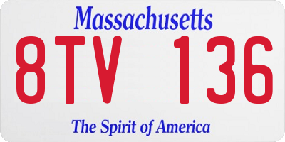 MA license plate 8TV136