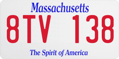 MA license plate 8TV138