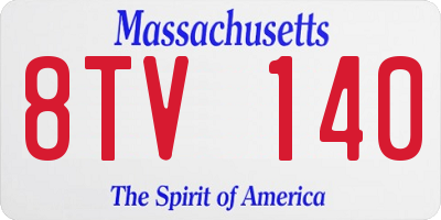 MA license plate 8TV140