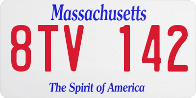 MA license plate 8TV142