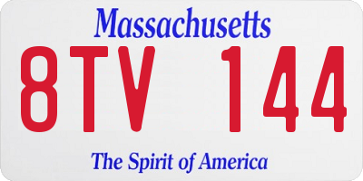 MA license plate 8TV144