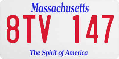 MA license plate 8TV147