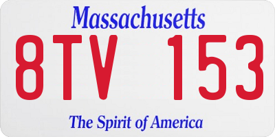 MA license plate 8TV153