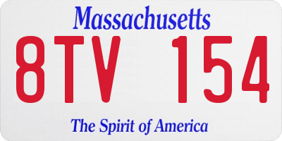 MA license plate 8TV154