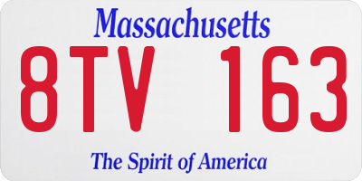 MA license plate 8TV163