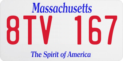 MA license plate 8TV167