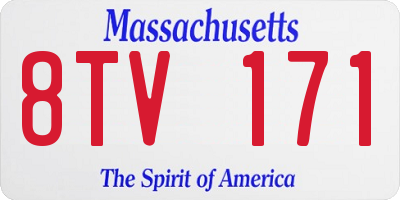 MA license plate 8TV171