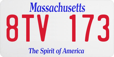 MA license plate 8TV173