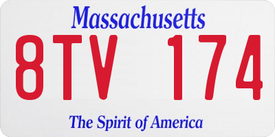 MA license plate 8TV174