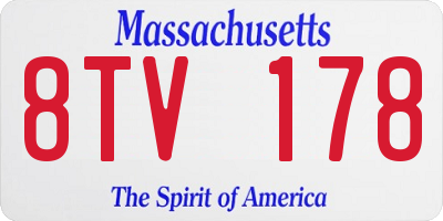 MA license plate 8TV178