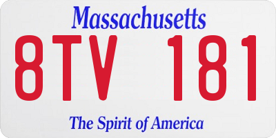 MA license plate 8TV181