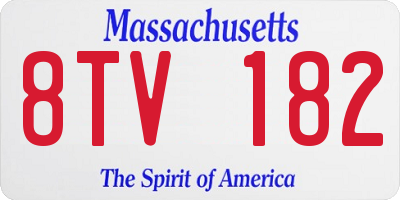 MA license plate 8TV182