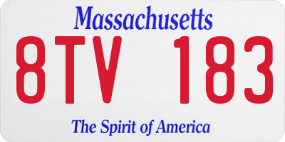 MA license plate 8TV183
