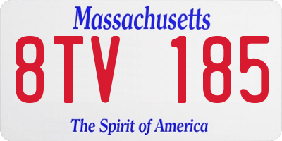 MA license plate 8TV185