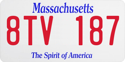MA license plate 8TV187