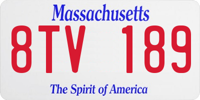 MA license plate 8TV189