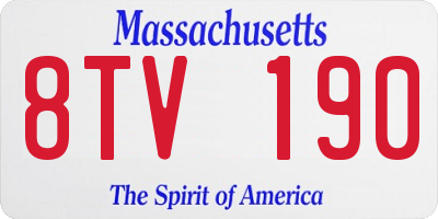MA license plate 8TV190