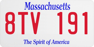 MA license plate 8TV191
