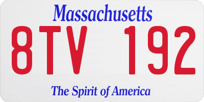 MA license plate 8TV192