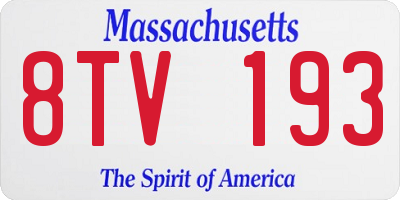MA license plate 8TV193