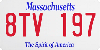 MA license plate 8TV197