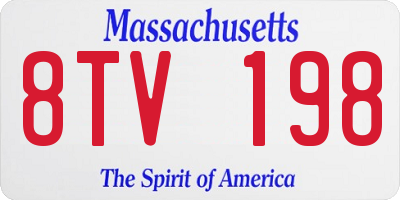 MA license plate 8TV198