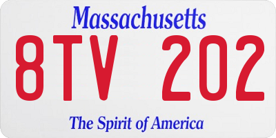 MA license plate 8TV202