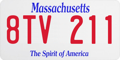 MA license plate 8TV211