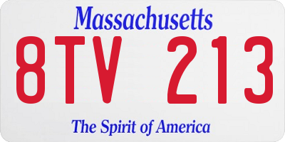 MA license plate 8TV213