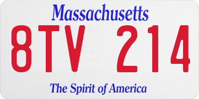 MA license plate 8TV214
