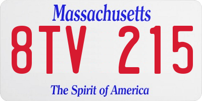 MA license plate 8TV215
