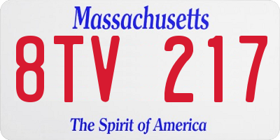 MA license plate 8TV217