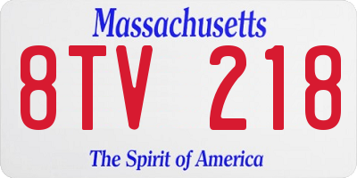 MA license plate 8TV218
