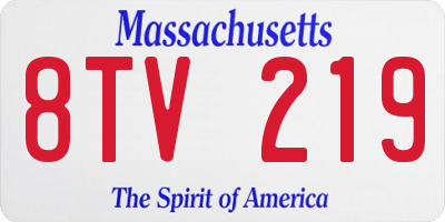 MA license plate 8TV219
