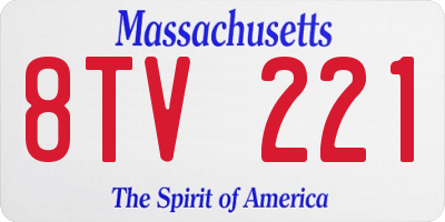 MA license plate 8TV221