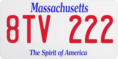 MA license plate 8TV222