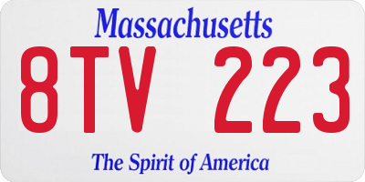 MA license plate 8TV223