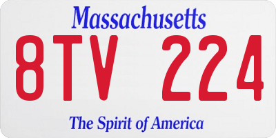 MA license plate 8TV224