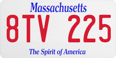 MA license plate 8TV225