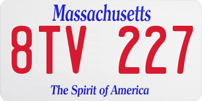 MA license plate 8TV227