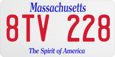 MA license plate 8TV228