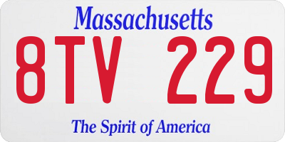 MA license plate 8TV229