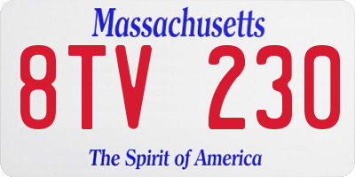 MA license plate 8TV230